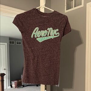 Aeropostale Red Fitted Cap Sleeve Tee